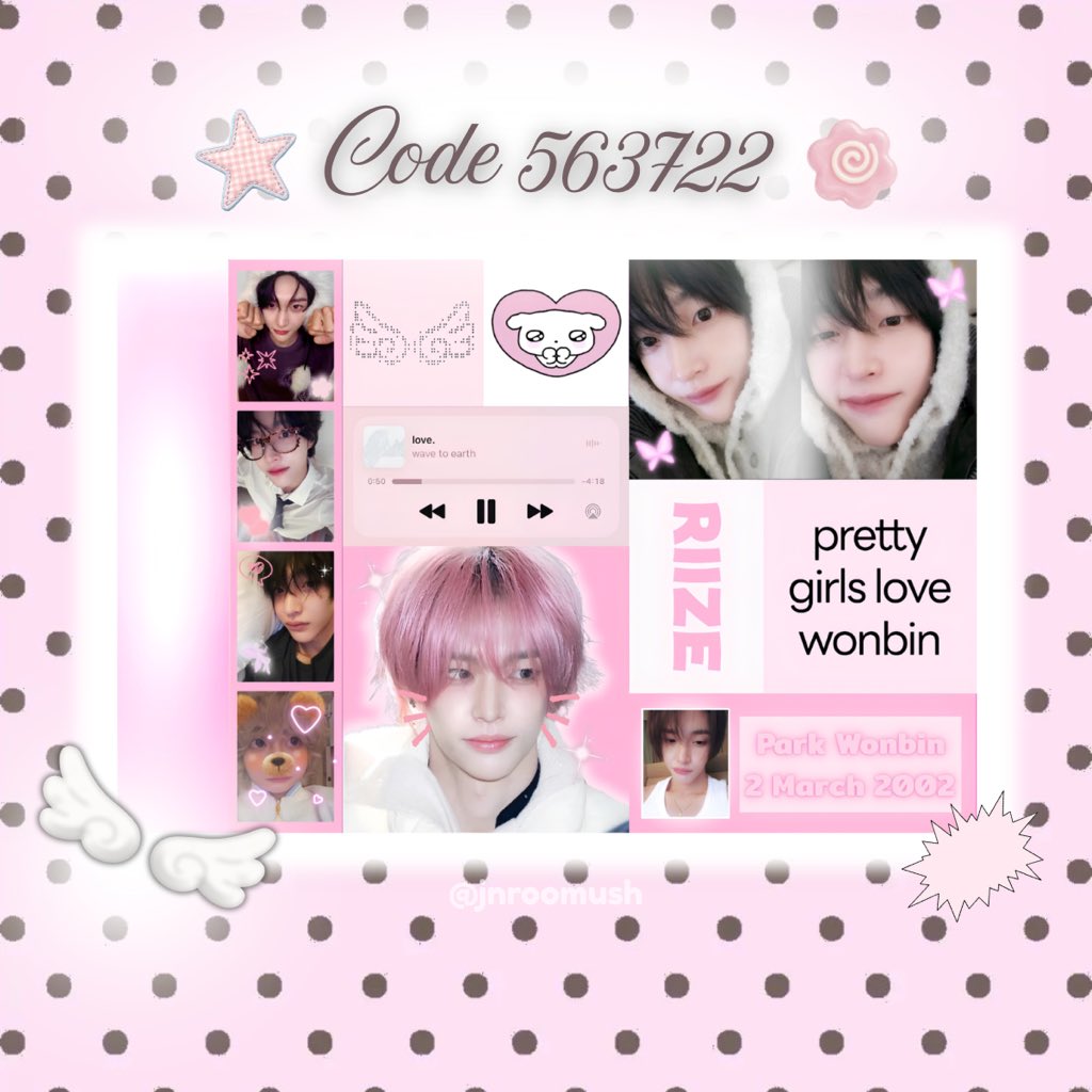 jnroomush's tweet photo. 🍄 — pls kindly rtw before use karb 🥺
 ･з･  giveaway wonbin sticker 𖦹 ‧̫ 𖦹

🐰Code : 563722
📍Printed at Sticker Studio 
      by #moshimoshi 

do not repost &amp; personal use only karbb
(#wonbin #riize #jnrCreate ) https://t.co/JHKPh3Cq5A
