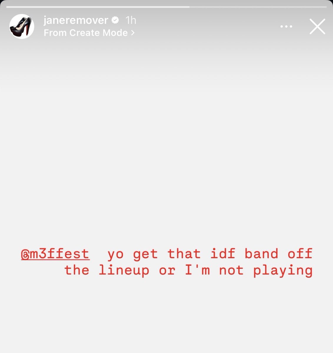 jrdailyupdates's tweet photo. Jane Remover presses Israeli band "Temper City" composed of 2 former IDF soldiers, threatening to pull out of M3F Fest 🇵🇸🇵🇸🇵🇸 https://t.co/6PB7iJTMGy