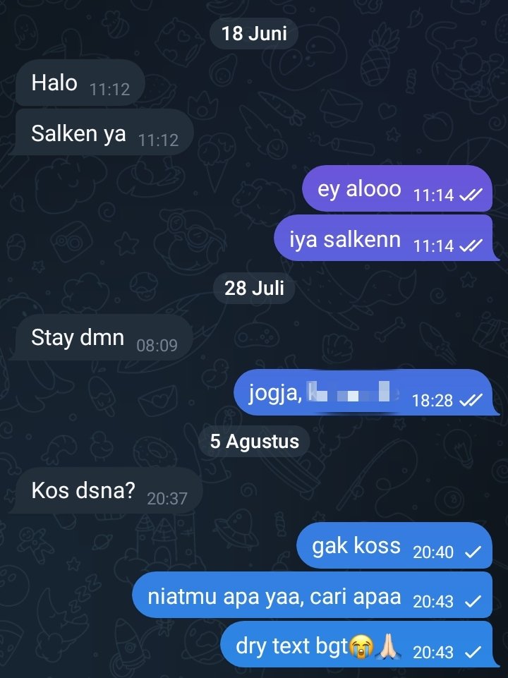 domsrzki's tweet photo. Spill DM terandom kalian

randomnya agak bikin kesel sih ini, curiga bulan september baru dibales/chat lgi😭😩 (bukannya gw gamau cari topik yaa, curiga stafsus presiden) https://t.co/rVH9Gza1Br