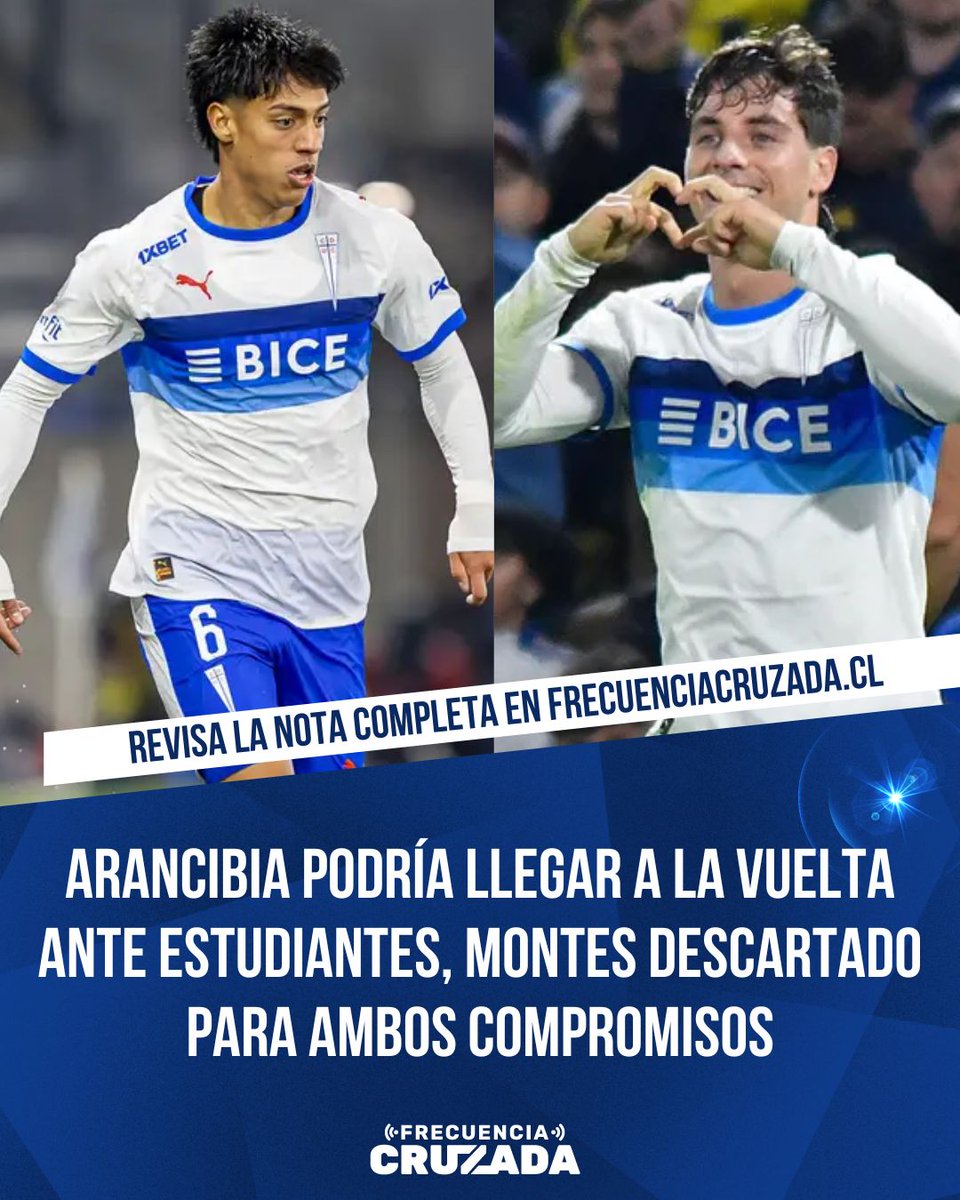 FrecCruzada's tweet photo. Montes y Arancibia se pierden la ida ante Estudiantes de La Plata

Los plazos de recuperación no darán para que los canteranos puedan estar presentes en el primer duelo ante los pincharratas.

La nota completa en nuestra web:

https://t.co/GqMhqjNtCq https://t.co/WsjX9UdeCd