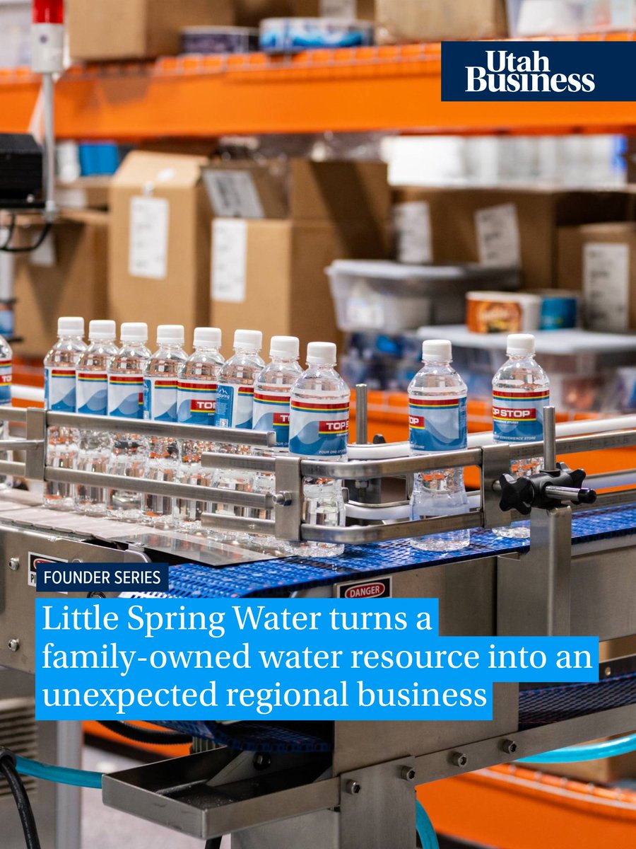UtahBusiness's tweet photo. 🔗: https://t.co/NETFNmC4jH

A family-owned mountain spring in Bear Lake Valley is taking on the billion-dollar bottled water industry. 💧🏔️

Little Spring Water has transformed a natural spring that sustained generations of one family into a growing wholesale bottling operation serving customers across Utah, Idaho and Wyoming. 

Their first major customer? Kroger. 

With a Safe Quality Food score of 97%, infrastructure built to protect the spring that started it all, and year-round jobs in a region known for seasonal work, this is a story about building something sustainable from something pure.

Discover how they're doing it at https://t.co/QR2MwnBpNk.