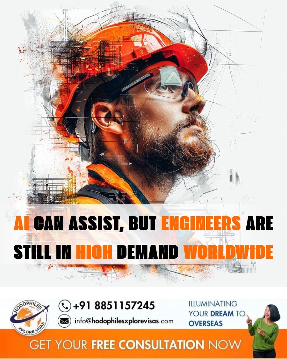 Xplorevisas's tweet photo. AI CAN ASSIST, BUT ENGINEERS ARE STILL IN HIGH DEMAND WORLDWIDE!

📞 +91 8851157245 
📧 info@hodophilesxplorevisas.com

#EngineersWanted #WorkAbroad #EngineeringJobs #HodophilesXploreVisas #GlobalCareer https://t.co/NGYUA7t3Pu