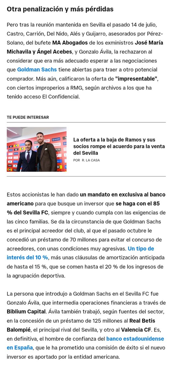 crdelaosa's tweet photo. Jugoso lo que publica El Confidencial, QUE AQUÍ LO PONGO ENTERO.

En 1er lugar porque hace referencia a "un archivo", entiendo que refiriendo un audio de whatsapp que ha corrido como la pólvora.

Y luego porque detalla el proceso de los vendedores de tirarse a los brazos de GS. https://t.co/Cp4bHZmt1u