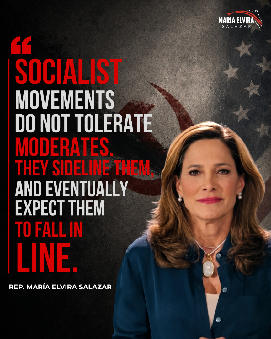 MaElviraSalazar's tweet photo. The Democratic Socialists of America are no longer on the fringe. 

They are rapidly reshaping today's Democratic Party and pulling it further to the left.

Socialist movements don't tolerate moderates. They sideline them, and eventually expect them to fall in line.

America should pay attention.