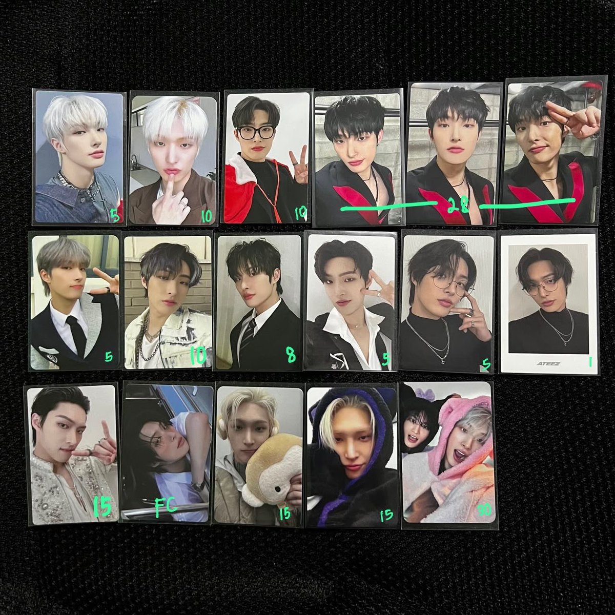 _seongieee's tweet photo. [WTS LFB] 
Ateez Bulk (Mostly Mingi)

• Price stated in RM 🇲🇾
• Priority more taken / full set
• Can nego (reasonable offers only)
• Open sharing ✅
• Can pickup @ Mingi CSE (8/8)

Kindly DM &amp; mention if interested 🤍

#pasarAteez #pasarateezmy #ตลาดน���ดateez 포카 ateez https://t.co/sajk6LXm2Y
