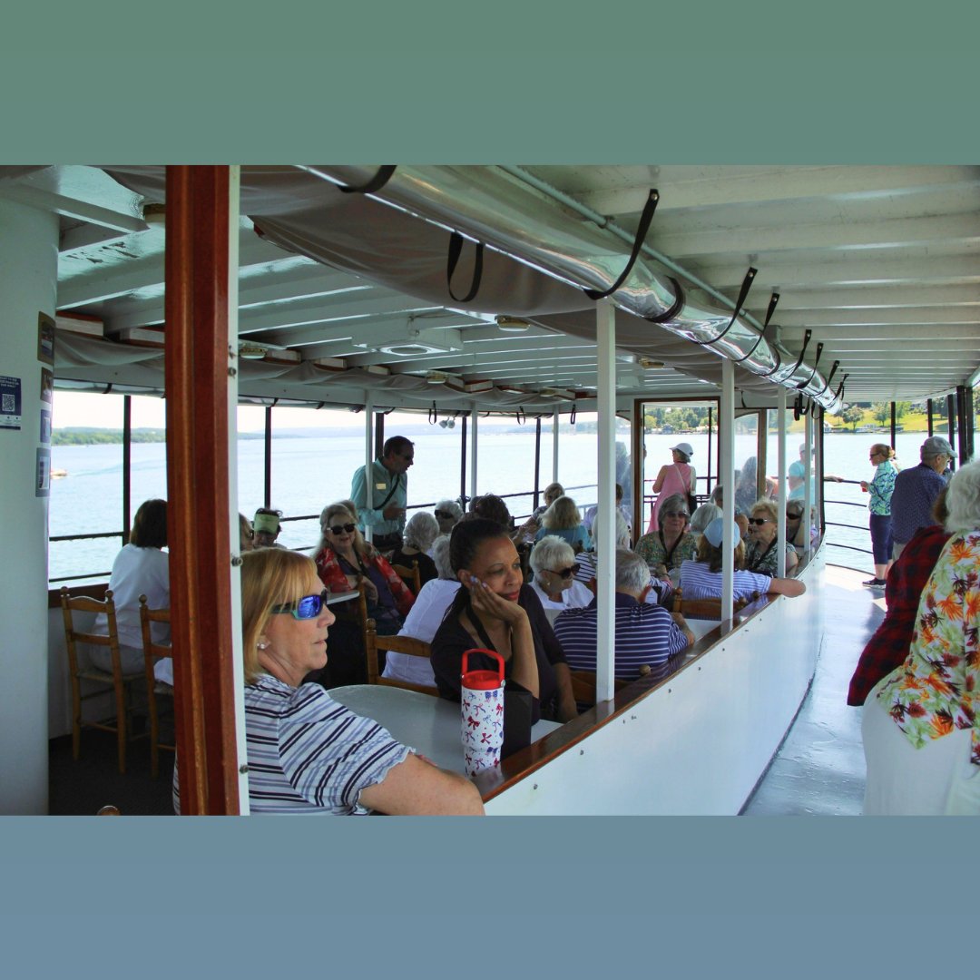 AAA_WCNY's tweet photo. ☀️ What a fantastic day at the AAA Solo Travelers Club Summer Extravaganza! Travelers from Buffalo, Rochester, and Syracuse came together to enjoy a delicious lunch at the Sherwood Inn, a scenic cruise aboard the Judge Ben Wiles on beautiful Skaneateles Lake, and time exploring this Finger Lakes gem. 🚢🍽️🌊

Interested in joining the fun? Learn more about the AAA Solo Travelers Club and upcoming adventures: https://t.co/B1fDYSXxdw

#AAATravel #SoloTravelersClub #Skaneateles #FingerLakesTravel