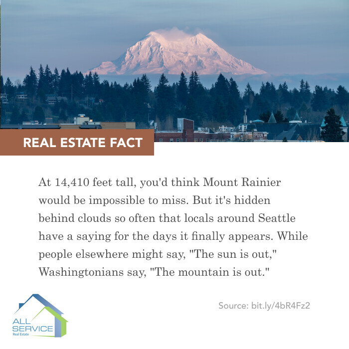ALLSERVICE's tweet photo. Real Estate Fact
#realestatefact #interestingfact #MountRainier https://t.co/700sSgx8aC