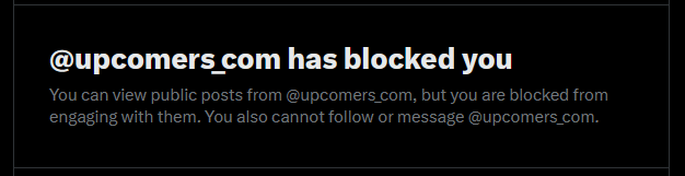 FxTheSaviour's tweet photo. Appreciate @PropFirmsGuru calling this out.

Just a reminder: @upcomers_com blocked me immediately after exposing this, all while their CEO boasts about paying out $1.7M last month.

They can find $1.7M for promotional graphics, but refuse to pay a signed $5,735.97 contract. Incredible.

I'm speechless