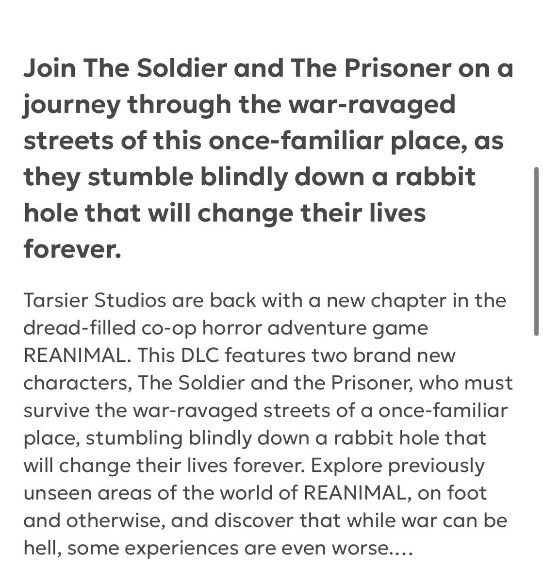 REANIMALUPDATES's tweet photo. Official caption of the new #REANIMAL dlc 

(Source: Nintendo E-shop) https://t.co/3KfuKn45k3