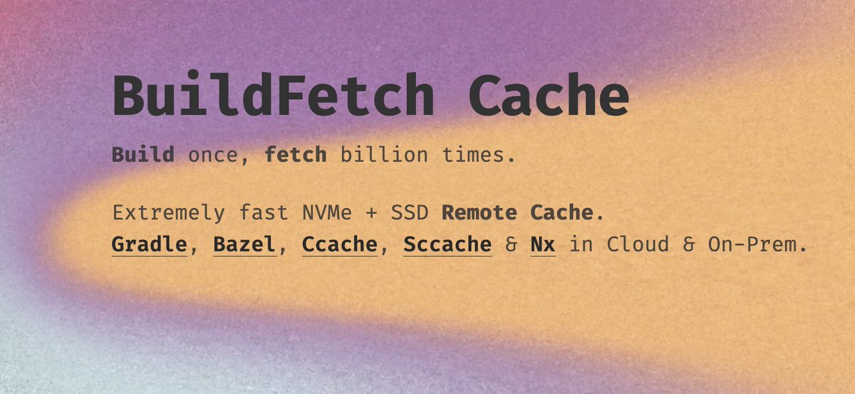 artem_zin's tweet photo. We've rolled out native Nx Remote Cache support 

BuildFetch Cache now provides extremely fast build cache for 

TypeScript and JavaScript frontend - backend Monorepos, React Native and Electron desktop apps.

Free for Open Source 🫡 https://t.co/MvRNtN0vIZ