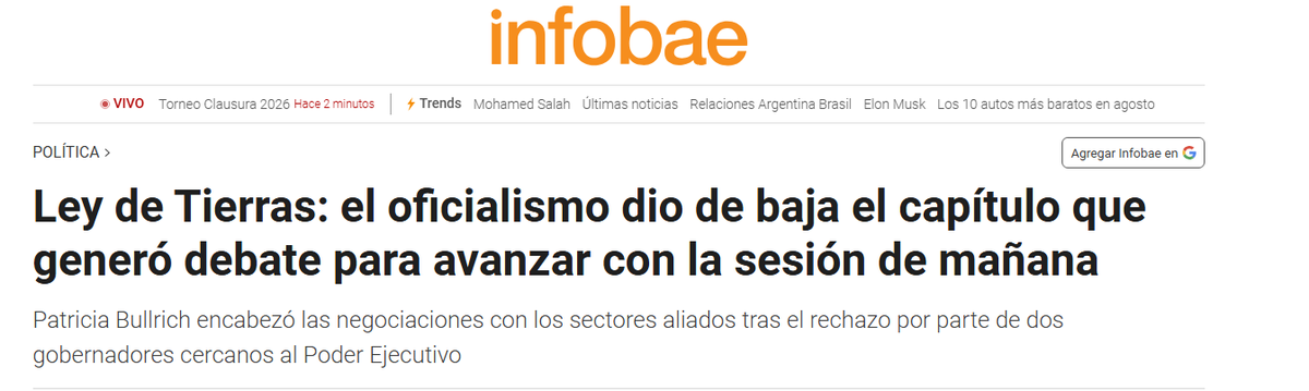 ResistenciaNac_'s tweet photo. 🚨AHORA: Bullrich retira el capítulo que permitía la extranjerización de las tierras, para avanzar con la sesión de mañana  

El resto de la Ley sigue siendo UNA MIERDA, así que mañana TODOS AL CONGRESO https://t.co/WwQO8LmkVU
