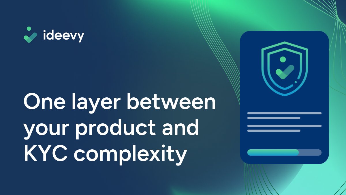 Ideevycom's tweet photo. IDEEVY gives teams one stable layer between their onboarding flow and the verification stack behind it.

Your product submits documents once. We handle document checks, provider routing, workflow logic, and result delivery without exposing all that complexity to your backend. https://t.co/M4w9UbXETN
