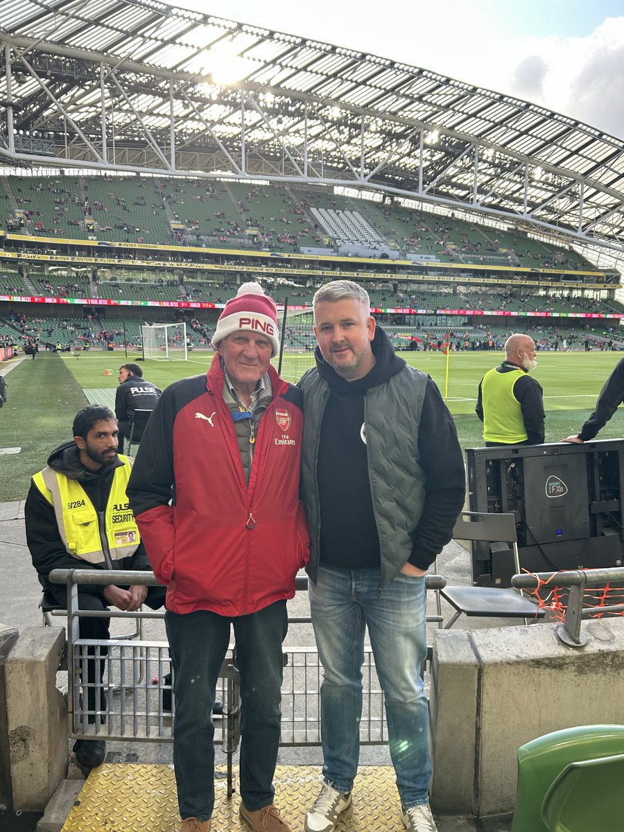 niceguyeddie84's tweet photo. After nearly 60 years he gets to cheer on the mighty Arsenal live 🔴⚪️ #DublinGames2026 https://t.co/IT0KNVXAPY