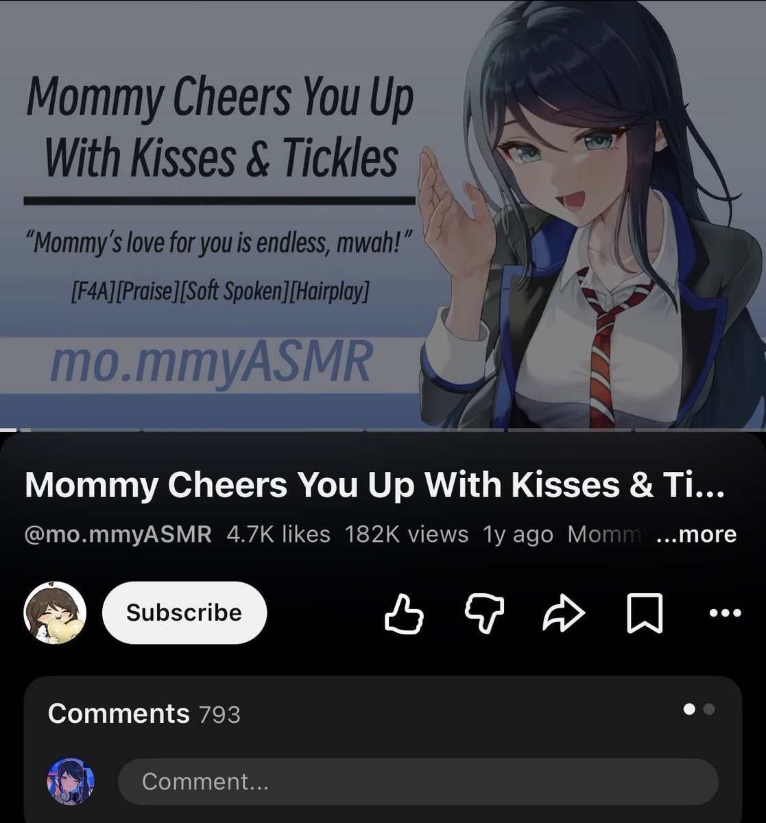 dearichihoshino's tweet photo. How did you know I was watching Mommy asmr mommy cheers you up with kisses and tickles featuring hoshino ichika https://t.co/fQBgoQzCeL