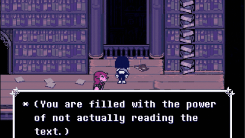 TemmieOrSmth99's tweet photo. the fact that Kris is ACTUALLY filled with the power of not reading the text and that got reflected in their will when making the Flower King fountain is so fucking funny to think about https://t.co/cZ0sUdnFq7