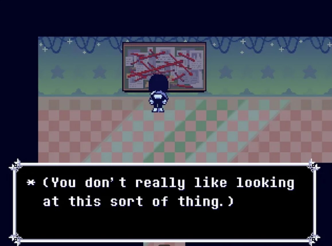 TemmieOrSmth99's tweet photo. the fact that Kris is ACTUALLY filled with the power of not reading the text and that got reflected in their will when making the Flower King fountain is so fucking funny to think about https://t.co/cZ0sUdnFq7