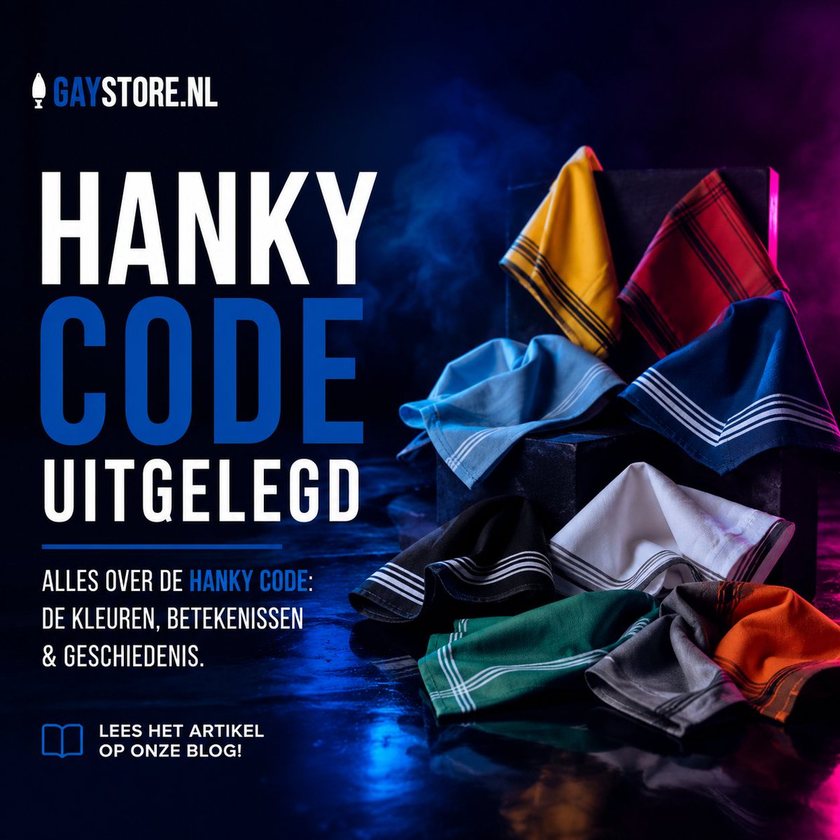 GayStoreNL's tweet photo. 💬 Wist jij dat een simpele zakdoek ooit een complete "taal" vormde binnen de gay leather- en fetishscene?

In onze nieuwste blog ontdek je de betekenis achter de bekendste kleuren van de hanky code.

👇 Lees hem hier:
https://t.co/xWYylSyLWX https://t.co/ubn2ubtglR