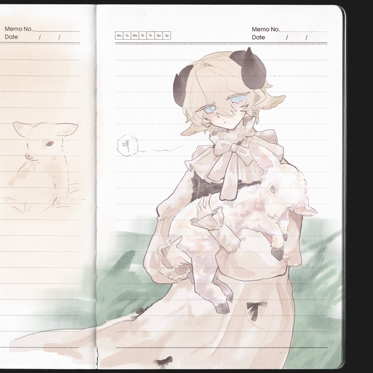 _momonga_suki_'s tweet photo. 很久沒有發佈了⋯
一些羊，文章發佈在ao3，R18G向cult文
《牧歌》

#イタ兄 #夜骨 #IthaNatha https://t.co/kwgk8zktXO