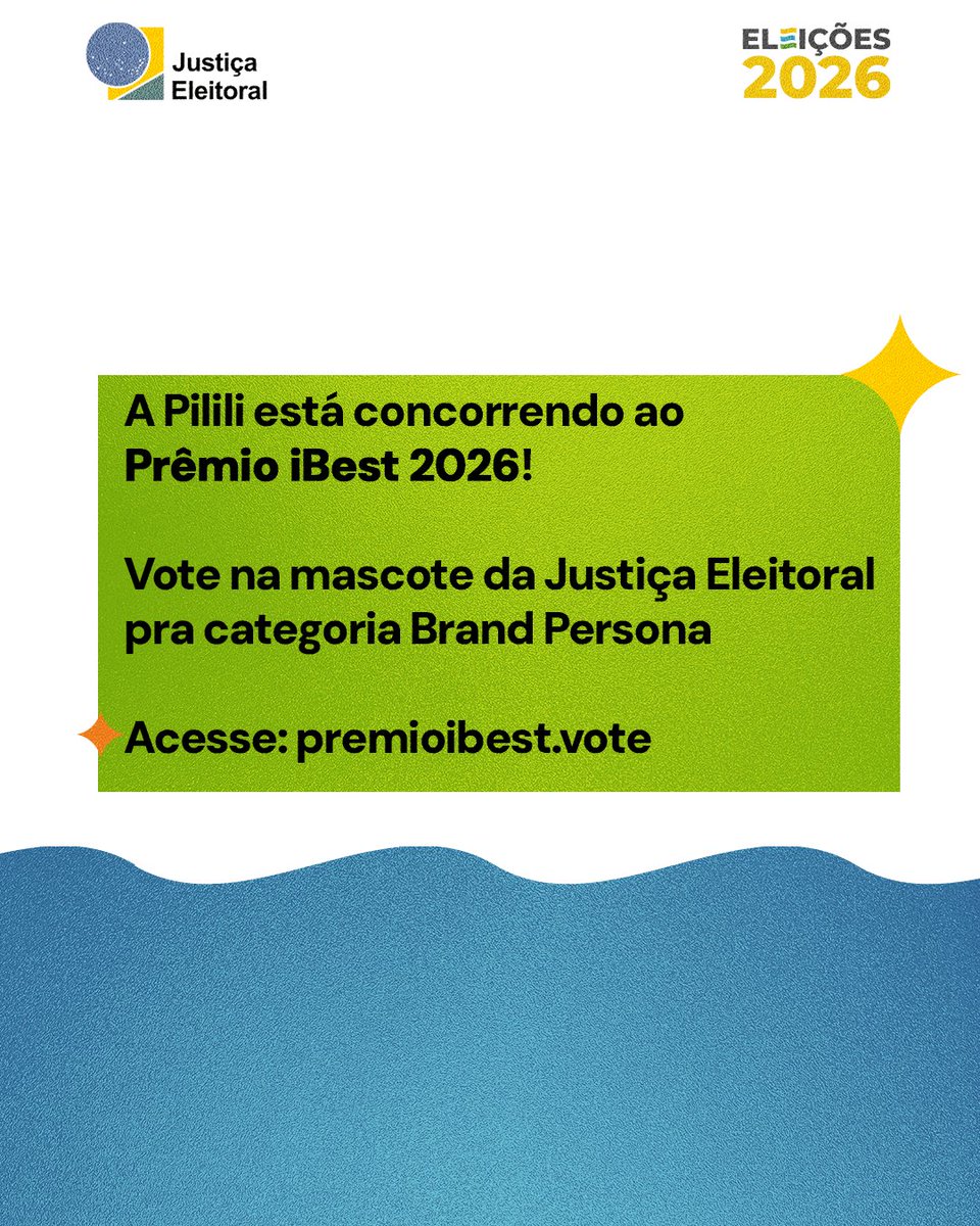 TSEjusbr's tweet photo. Vote na #Pilili: acessível e sociável, a mascote da Justiça Eleitoral está concorrendo ao Prêmio iBest 2026! Vote na defensora da democracia até 7 de agosto: https://t.co/oMMtArwduS https://t.co/BbfqSyIEsJ