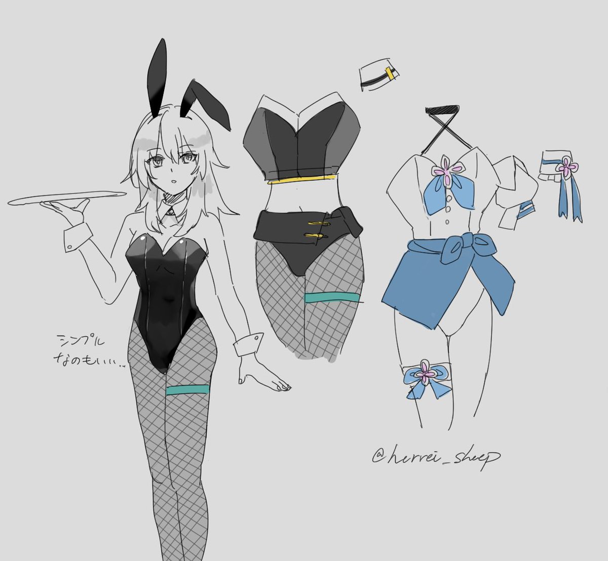 herrei_sheep's tweet photo. バニー服のアレンジを考えてたけど、シンプルイズベストな可能性もある…… https://t.co/4fZXDnrspR