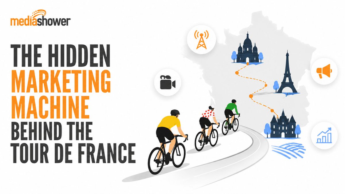 TheMediaShower's tweet photo. THE TOUR DE FRANCE IS A TOUR DE FORCE OF MARKETING: Beyond the race, it’s one big advertisement for France. Here are the lessons marketers can learn: https://t.co/g4LJ2cQLFR https://t.co/UVI0Z5GhHl