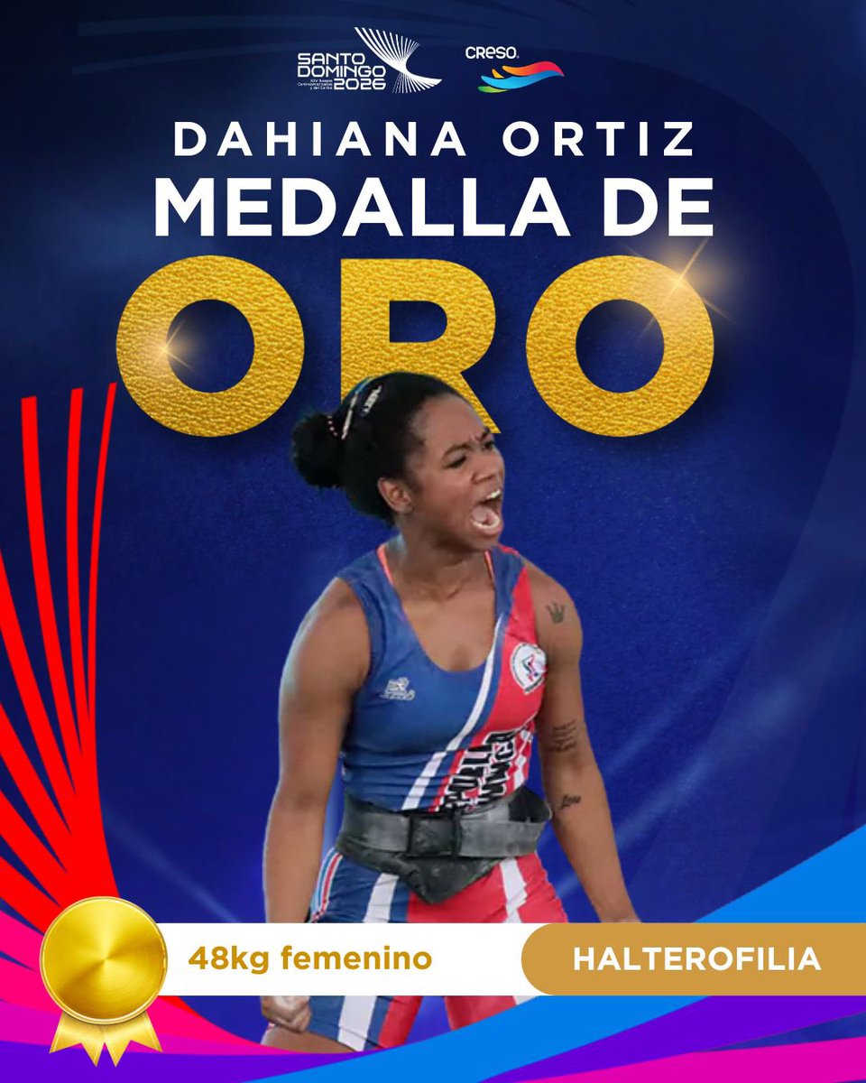 CRESOrd's tweet photo. ¡Qué suene el himno nacional!🇩🇴

Nuestra Dahiana Ortiz es campeona🥇

#DeErredePalMundo #YoSoyCRESO #CRESORD https://t.co/zWUW5FTaxV