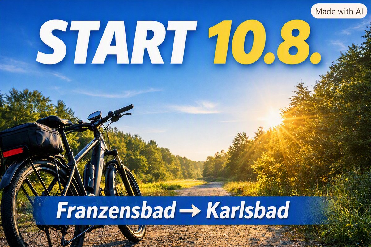 a_huissel's tweet photo. „Morgen geht’s los: Hof → Cheb, 68 km.
Alle Höhenmeter werden morgen gemacht.
Bis Samstag bleiben wir in der Pension Hannibal.
Am Samstag geht’s weiter: Cheb → Karlsbad, 70 km.
Die August‑Tour startet jetzt richtig.“ https://t.co/Je31t1NCua
