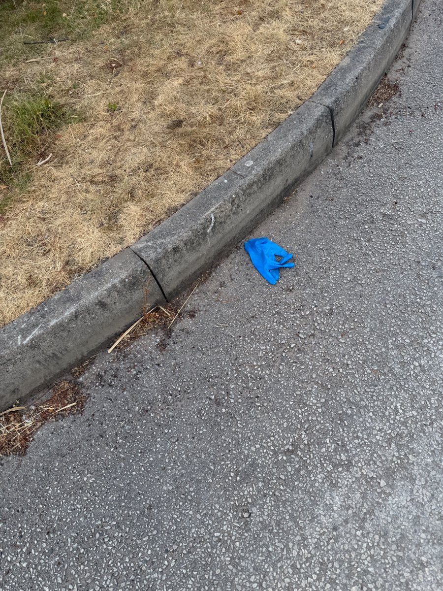 CarryonTouring_'s tweet photo. This is not very nice, used surgical gloves blowing about on a public footpath. @careuk are you going to sort this out? 
Mount Pleasant care home. I think the skip may need emptying. https://t.co/2sepk2d2IF
