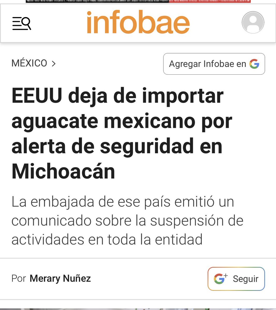 mario_dico50's tweet photo. 🔴 AL MOMENTO : OTRO GOLPE A MÉXICO POR LA INSEGURIDAD : Estados Unidos suspende la importación de aguacate por la inseguridad en Michoacán ! Todo por el NarcoGobierno ! https://t.co/IE4qWQ4snr