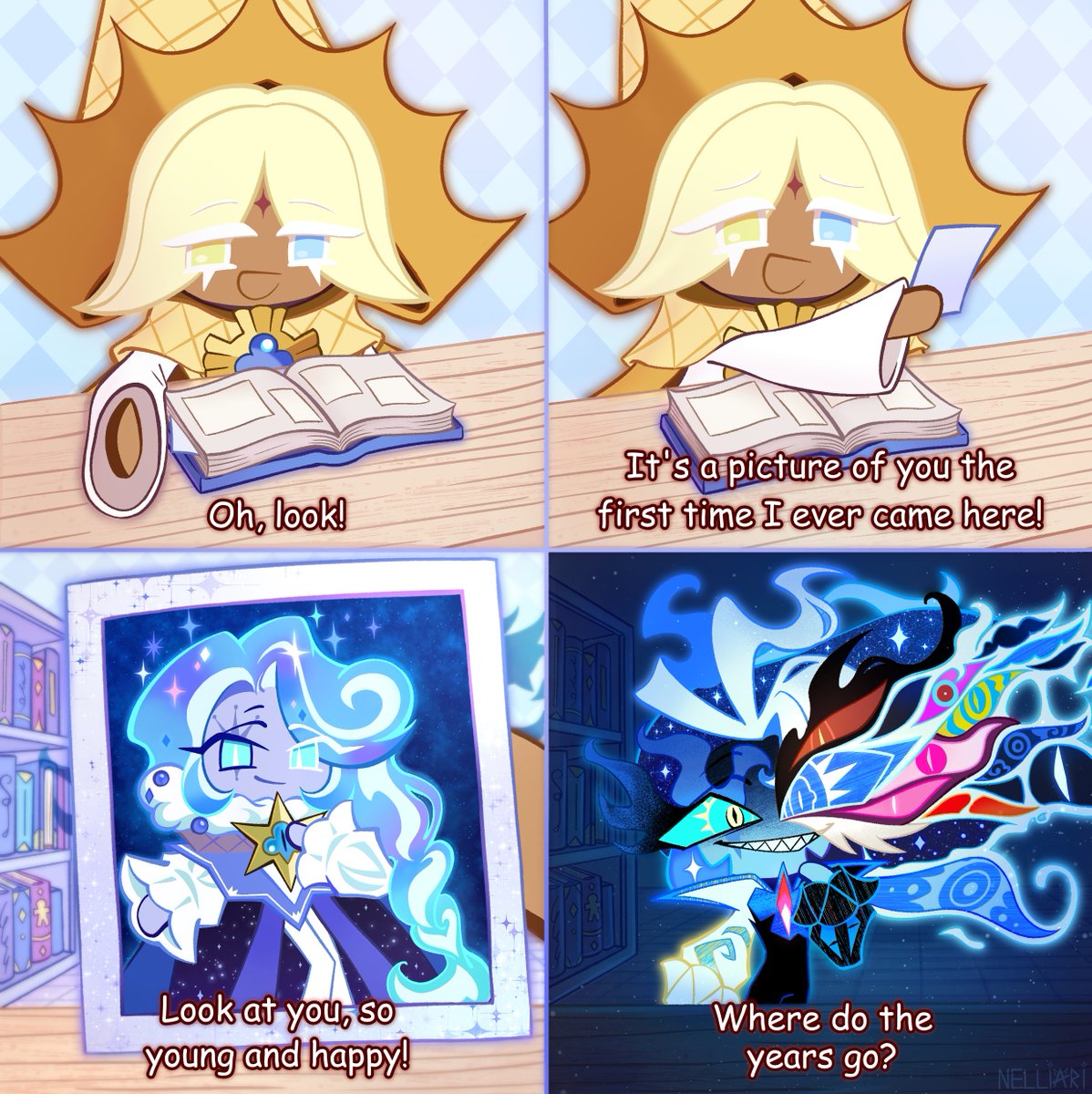 Nelliari169247's tweet photo. Where do the years go 👀 #shadowvanilla #shadowmilkcookie #purevanillacookie #cookierunkinfdomfanart #cookierunkingdom https://t.co/nCRVSFZdTm