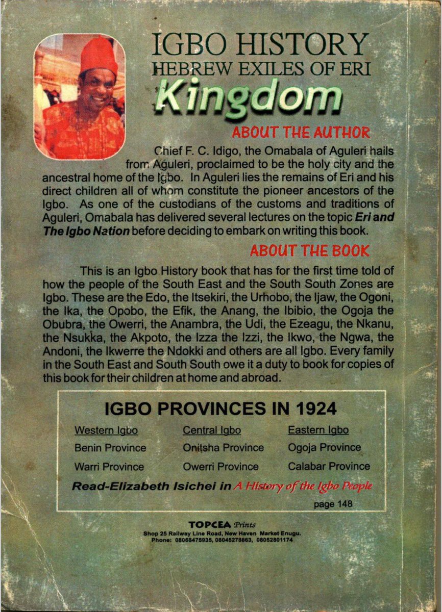 UNkemnacho32192's tweet photo. @Lord_Of_Warri This book published in 2014, advances the author’s theories about ancient migration &amp; cultural interactions. 

These are not supported by the consensus of historians, linguists, archaeologists or oral traditions of the peoples concerned #IgboHistory #Nigeria https://t.co/d9mORByjcK