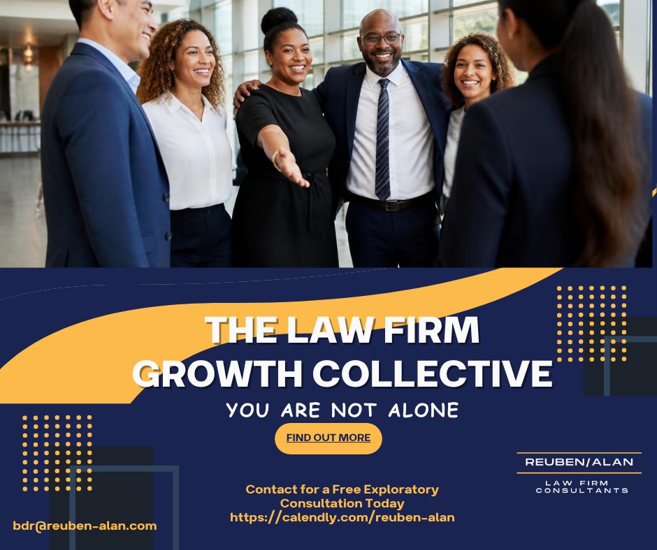 reuben_alan's tweet photo. Running a law firm can feel isolating.
It doesn’t have to be that way.
The Law Firm Growth Collective was built so you don’t have to do this alone.
Email: bdr@reuben-alan.com for more info
Sessions Start in September!
#SmallLawFirms #LawFirmGrowth #NotAlone #ReubenAlan https://t.co/vez398d4EL