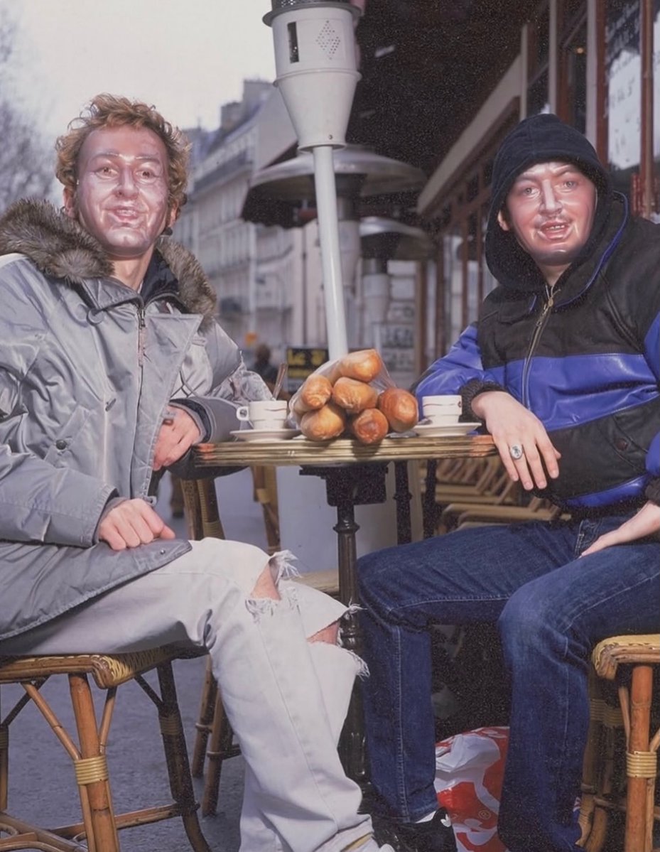 historyinmemes's tweet photo. Daft Punk before the iconic robot helmets.

Anonymity was at the heart of the pioneering French duo’s vision from the very beginning. Long before their iconic robot helmets, Daft Punk concealed their identities with crude, unsettling masks, determined to keep the spotlight on the music rather than themselves.

By rejecting traditional celebrity culture, they built one of the most enduring mysteries in modern music. Their evolution from simple disguises to the legendary robotic personas became a masterclass in visual identity and pop-culture world-building.
