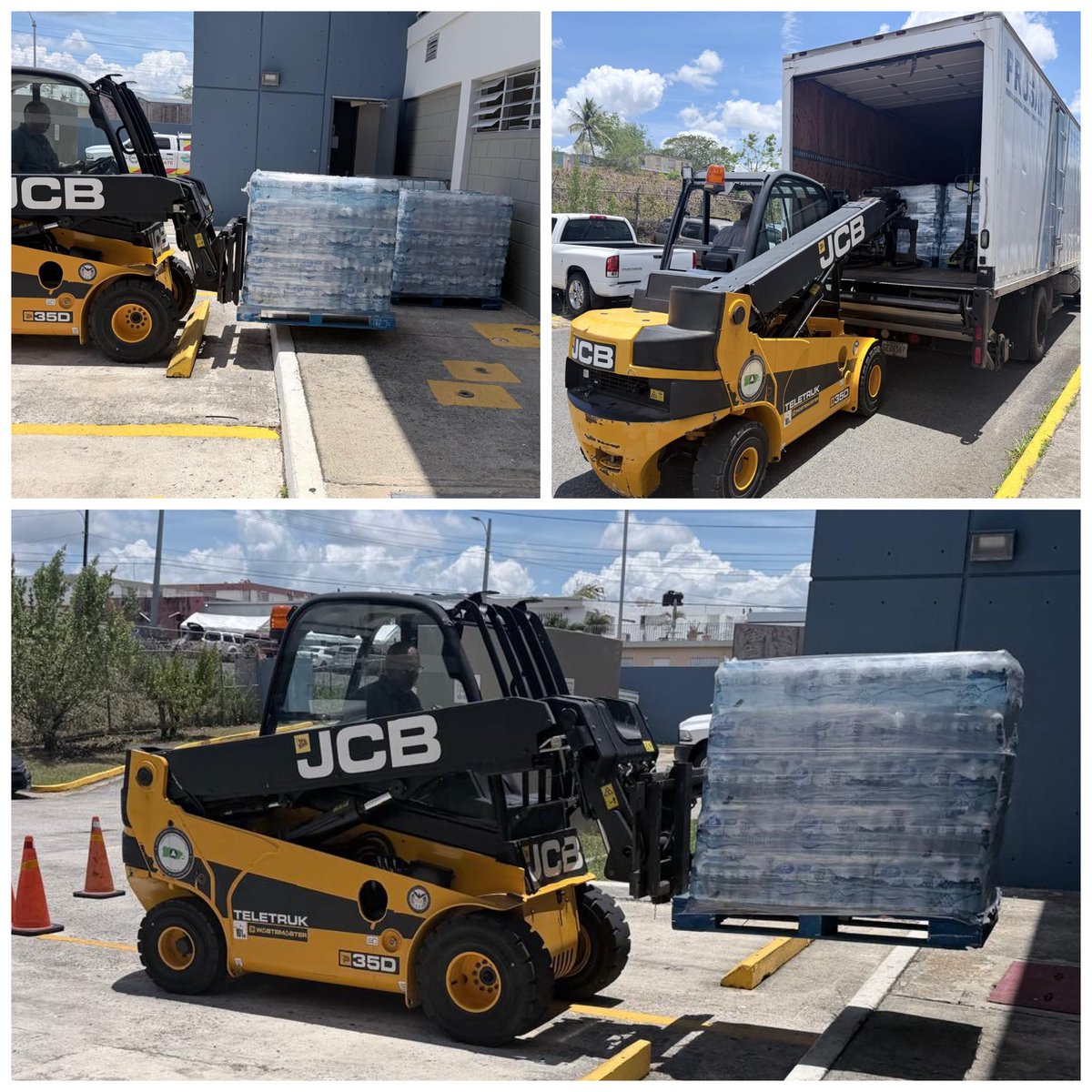 NMEADpr's tweet photo. Personal del NMEAD distribuyó cajas de agua potable en Trujillo Alto como parte del compromiso de la gobernadora, Jenniffer González Colón, de llevar agua a los municipios impactados por interrupciones en el servicio debido a la sequía que afecta la isla. https://t.co/iMWUuyjsXP