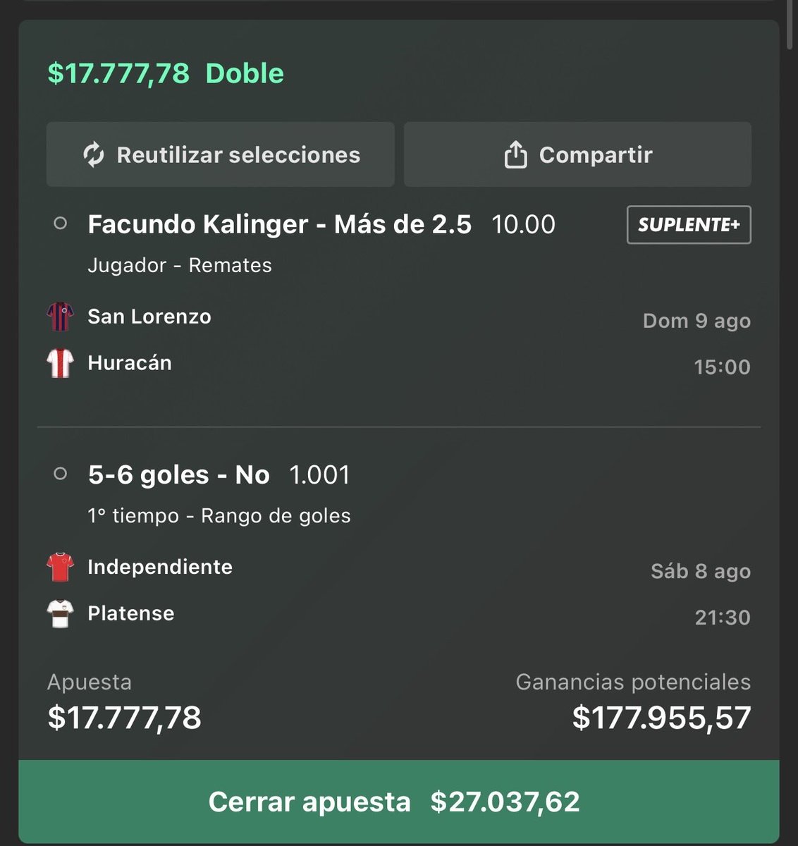 Vjbets1's tweet photo. Esto son errores de cuotas, no las giladas de telegram👍🏼 https://t.co/XKtuQsuizy