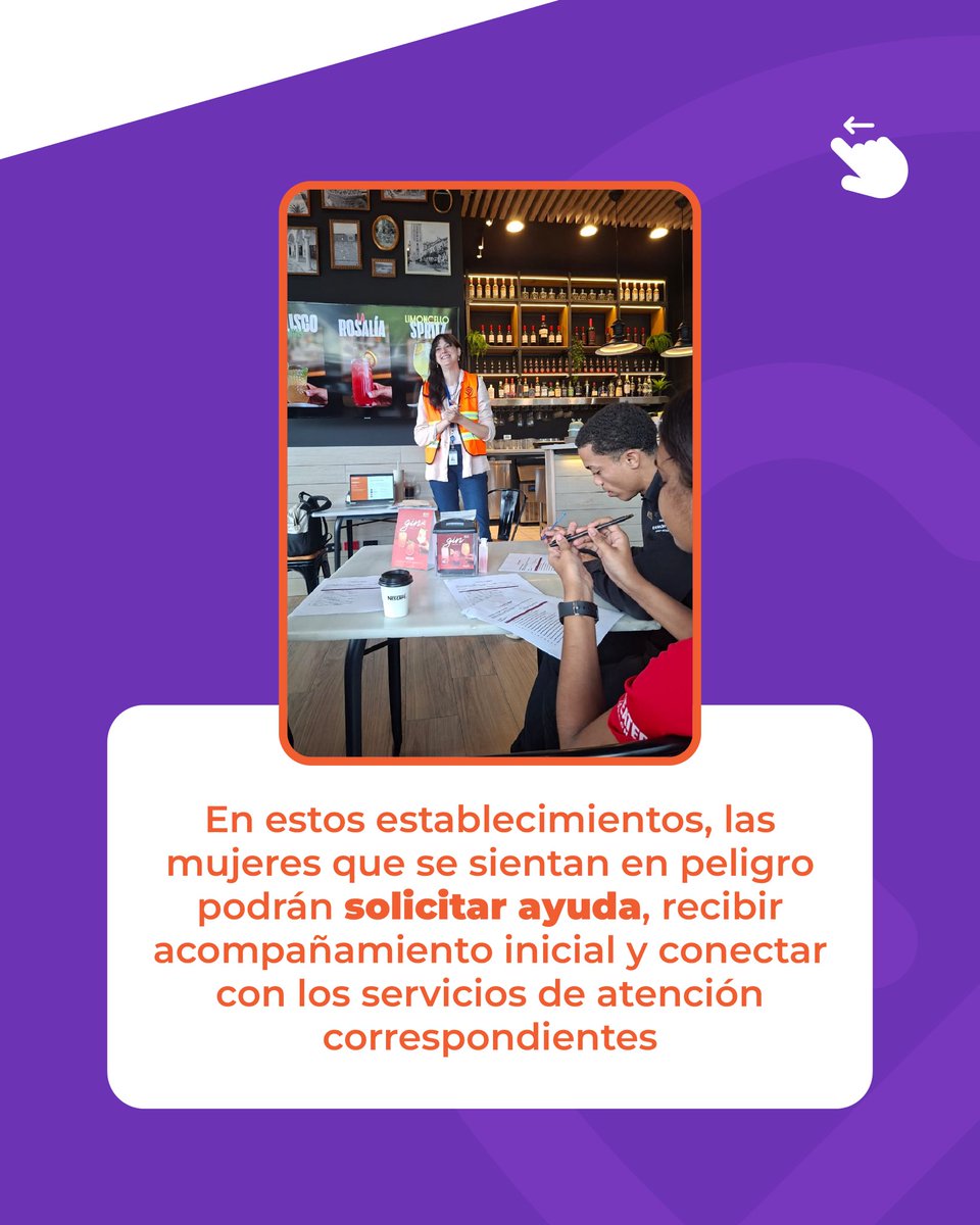 MinInteriorRD's tweet photo. La red de Punto VIDA continúa creciendo para estar cada vez más cerca de las personas que necesiten apoyo. 🧡💜

Las sucursales de 100 Montaditos en Galería 360 y Acrópolis se integran como nuevos espacios seguros, donde una mujer que se sienta en peligro podrá solicitar ayuda, recibir acompañamiento inicial y ser conectada con los servicios de atención correspondientes.

Con la incorporación de nuevos aliados, fortalecemos una red de protección basada en la respuesta humana, discreta y rápida.

Punto VIDA: un lugar seguro para pedir ayuda.

#PuntoVIDA