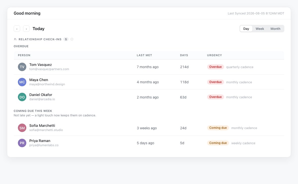 groupthinkAI's tweet photo. Today we're launching relationship cadences in Groupthink, so you can get more intentional about the frequency of contact with the people in your life

Stay in touch on a rhythm that makes sense https://t.co/B2GmYzzpWd https://t.co/m3QjXU4kB4