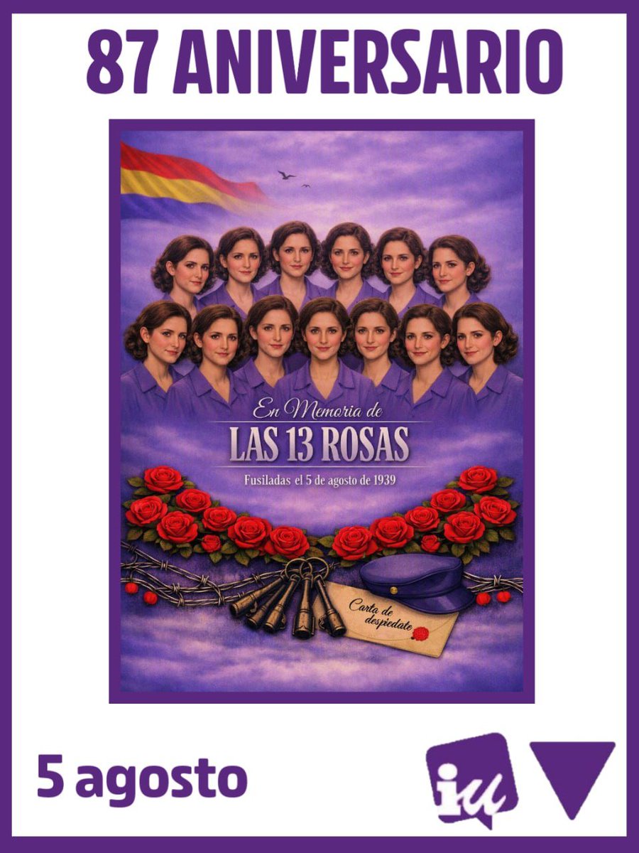 FeministasIu's tweet photo. Hace 8️⃣7️⃣ años el fascismo asesino a las #TreceRosas 13 #Mujeres por sus ideales y por estar compremetidas en la lucha por un mundo mejor con Igualdad, solidaridad y libertad.
🗣 "Que Sus Nombres No Se Borren de la Historia"

🌹Carmen Barrero Aguado, 20 años, modista. https://t.co/cSjQtXxjfZ