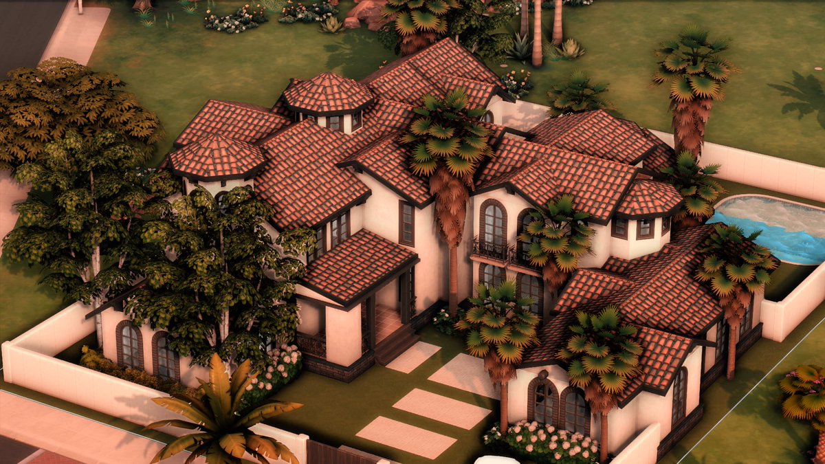 Mzangel1994King's tweet photo. Spanish Family House ❤️#sims #sims4 #ShowUsYourBuilds https://t.co/VD0W8UFdI2