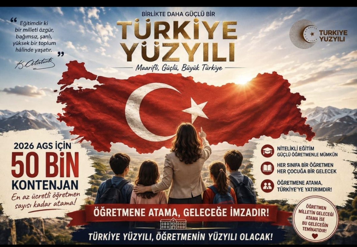 ezdilican's tweet photo. @zynpslm Ücretli öğretmenlik yerine kadrolu istihdam güçlensin. 2026 AGS’de 50 bin öğretmen ataması eğitim için önemli bir adımdır.
@RTErdogan @dbdevletbahceli @Yusuf__Tekin @TalipGeylan06 @tcmeb @Akparti @tciletisim #MebAGS50Bin https://t.co/TcVkNtOepI