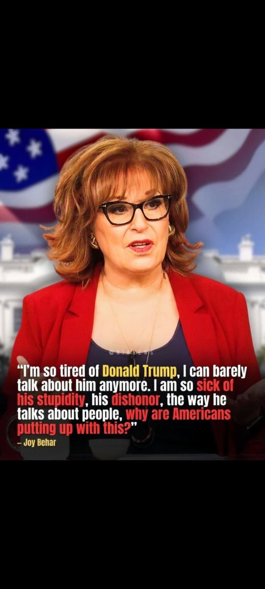 HazelLiaqa4848's tweet photo. "Donald Trump is stupid"_joy Behar

Do you agree with her statement about Donald trump?
🅰️Yes
🅱️No
Be honest! https://t.co/Hi8ADmuwo7
