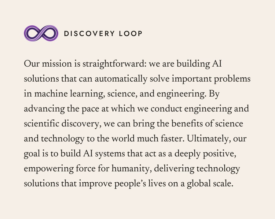 aaronbrindle1's tweet photo. A memorable week working with @JeffDean @Sanjay_Ghemawat @OriolVinyalsML @quocleix—absolute AI legends—launching @DiscoLoopAI, a PBC aiming to accelerate progress via automating complex science and engineering. Radical co-led the initial investment. 🚀♾

https://t.co/iTp6amfXEc https://t.co/H41WiI2JZd