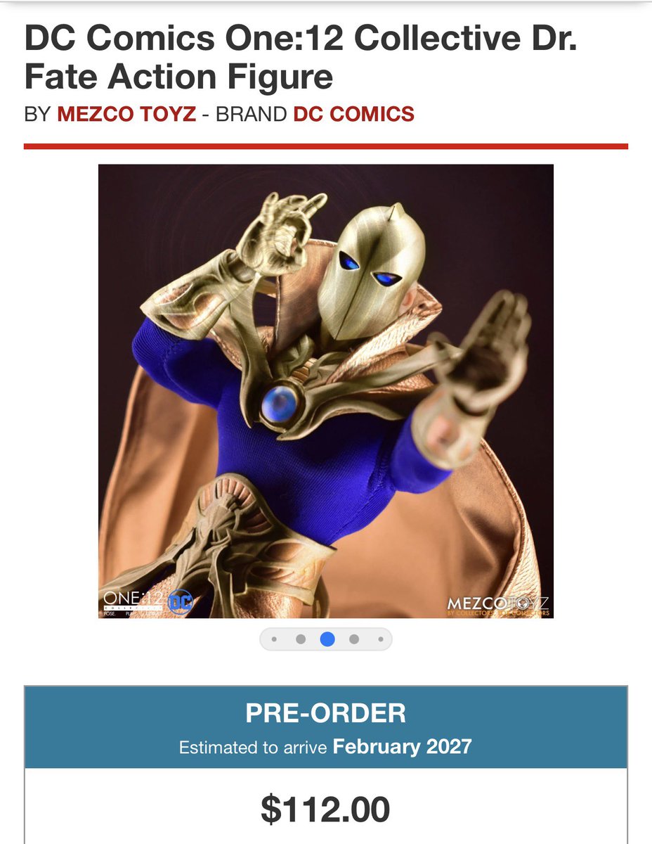 Toyshiz's tweet photo. UP NOW ON @bigbadtoystore FOR PREORDER!
https://t.co/HDjzjZtFZ0
@mezcotoyz DR. FATE reissue.
Grab now if you need em.
#dc #mezco #mezcoone12collective #drfate #toyshiz https://t.co/1zLG37kvpZ