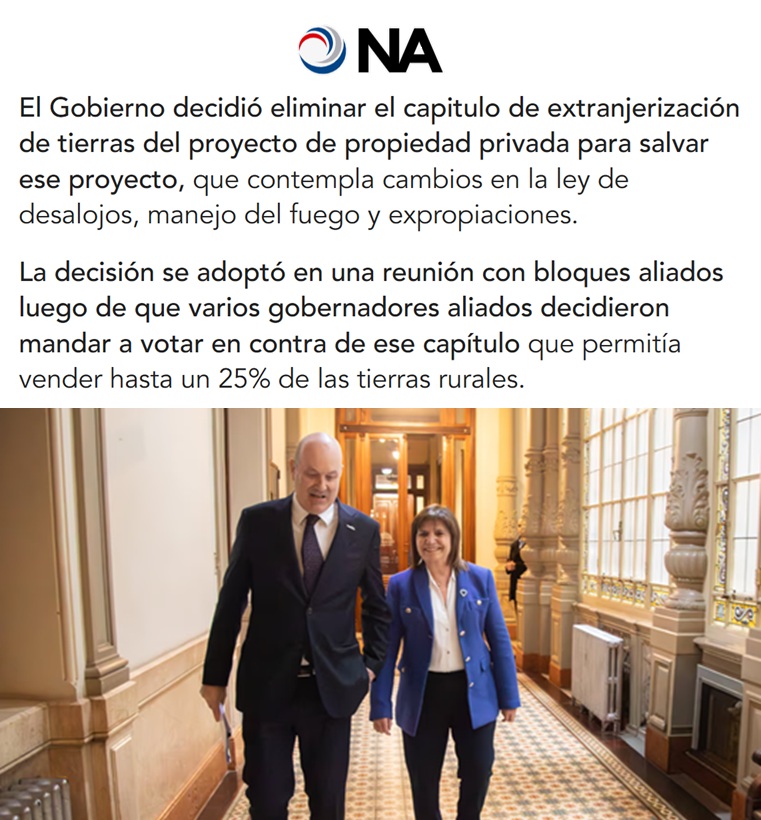 porquetendencia's tweet photo. "Ley de Tierras":
Porque informan que el Gobierno decidió eliminar el capitulo de extranjerización de tierras del proyecto de Inviolabilidad de la Propiedad Privada https://t.co/jglqHIZJTW