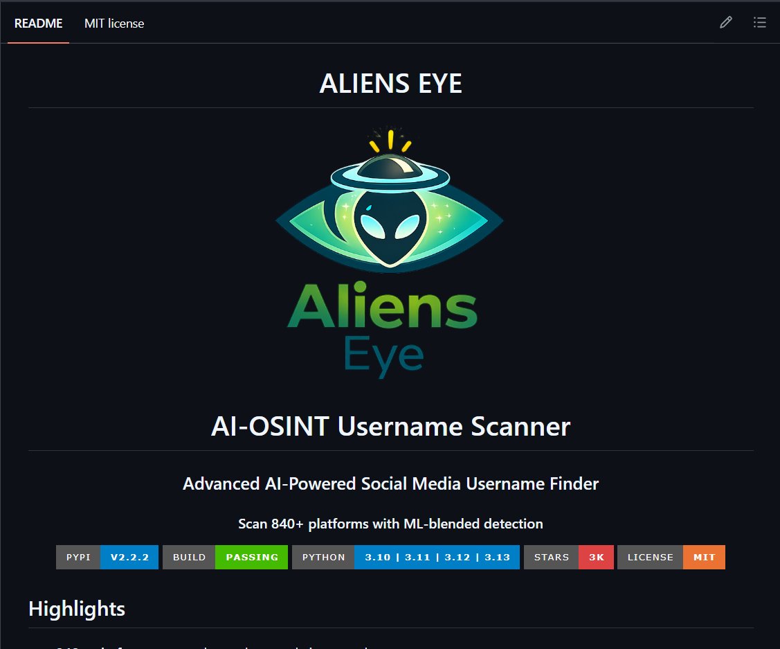 UCybersX's tweet photo. 🔥ALIENS EYE
أداة لجمع المعلومات والعثور على حسابات اي شخص على مواقع التواصل الاجتماعي مثل Instagram و TikTok و Snapchat باستخدام الذكاء الاصطناعي 
 الاداة تقوم بالبحث في أكثر من 840 منصة https://t.co/m0QQKNl1PX