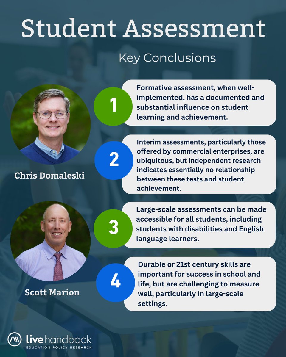 edulivehandbook's tweet photo. Student assessment is used to measure students' understanding of classroom content.

In this chapter, Chris Domaleski and Scott Marion examine different types of student assessment, their implementation, and their implications for equity.

Learn more: https://t.co/8uv9e311XD https://t.co/jBLwwRRdpP