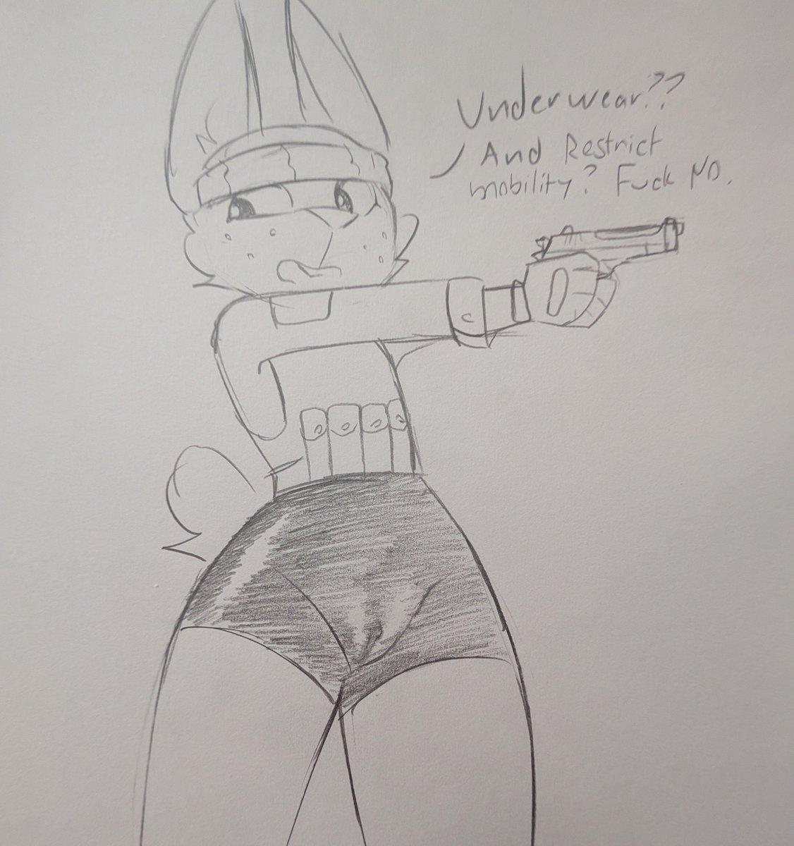 LupoPossum's tweet photo. They call it going "Commando" for a reason https://t.co/xs7DwldKSB