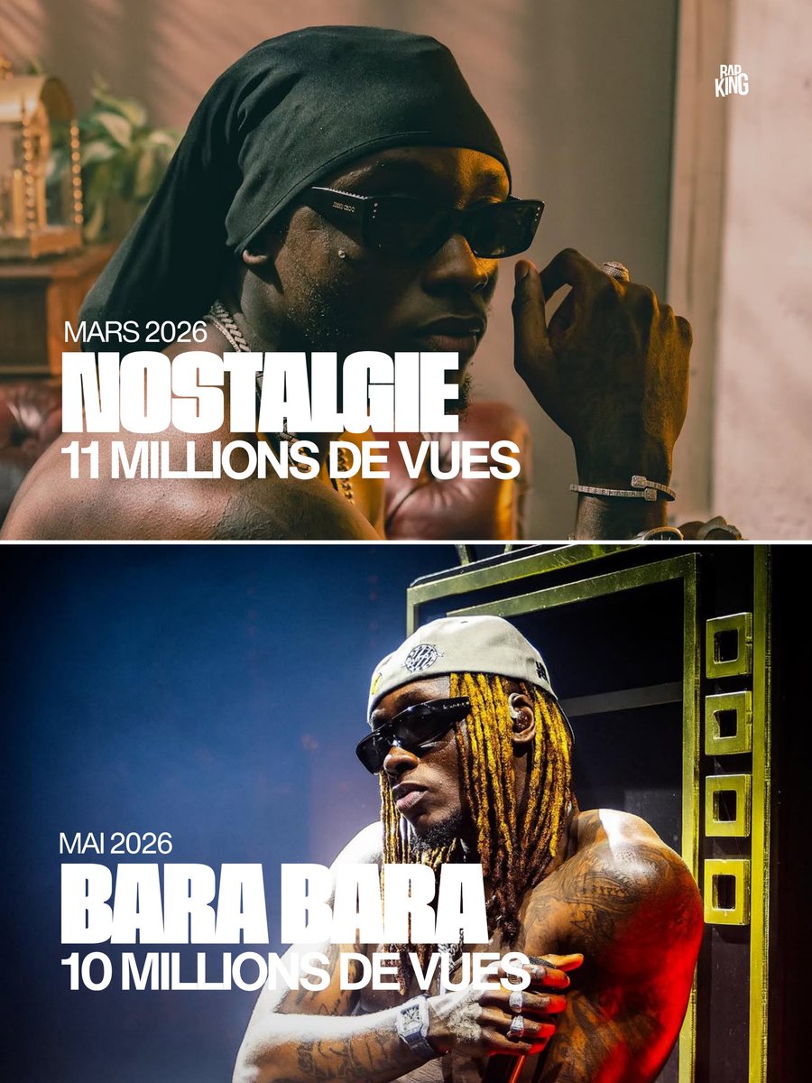 rapking634's tweet photo. 🚨BOOM| Himra en 2026, c’est deux différents clips à plus de 10 millions de vues sur YouTube https://t.co/FcN8cxu4RD
