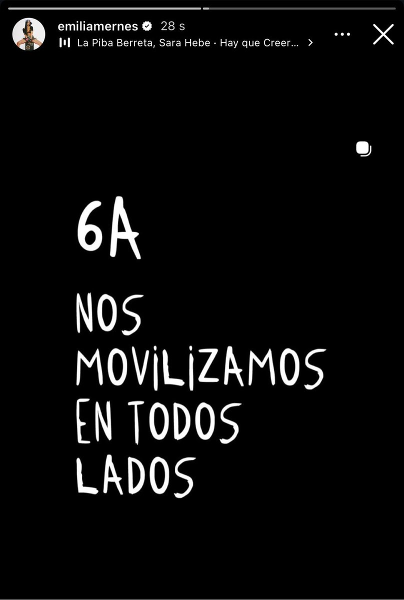 MernesData's tweet photo. Emilia invitando a movilizarse el 6 de agosto vía historias de Instagram. 🇦🇷 https://t.co/FDNPYWDgoG