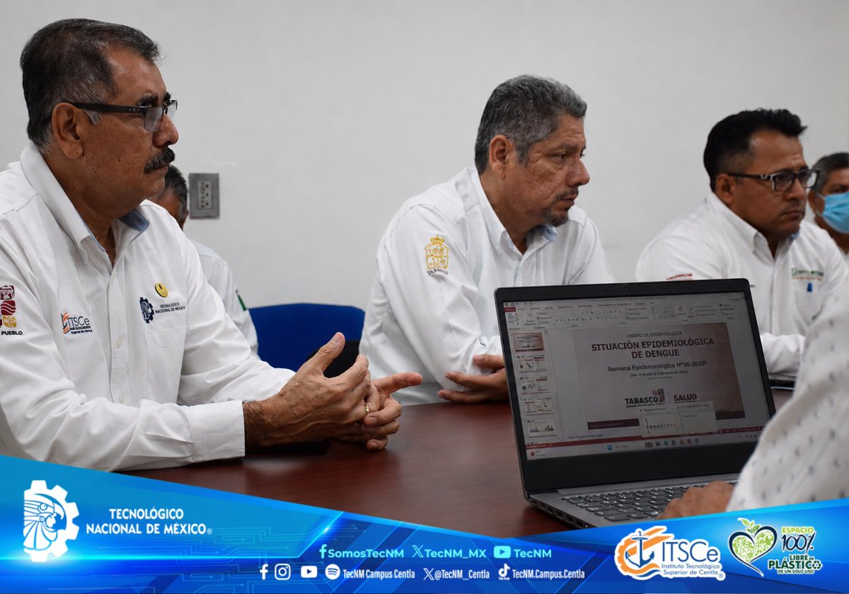 TecNM_Centla's tweet photo. Nos sumamos a las acciones para fortalecer la lucha contra el dengue, chikungunya y zika, participa Director General del #ITSCe en Reunión Intersectorial e Interinstitucional para la 2da. Semana Nacional 2026, convocada por el Dr. Jorge Iván Juárez Sánchez. https://t.co/NanPq9TWSA